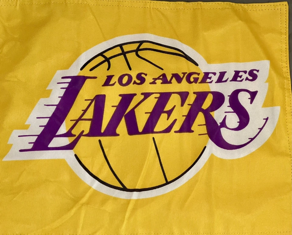 NBA LOS ANGELES LAKERS Yellow Car Window Flag 14 1/2 in Wide X  11 1/2 in Tall - Image 3 of 4