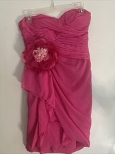 MINUTE Prom Dress Pink Silky Flower Short