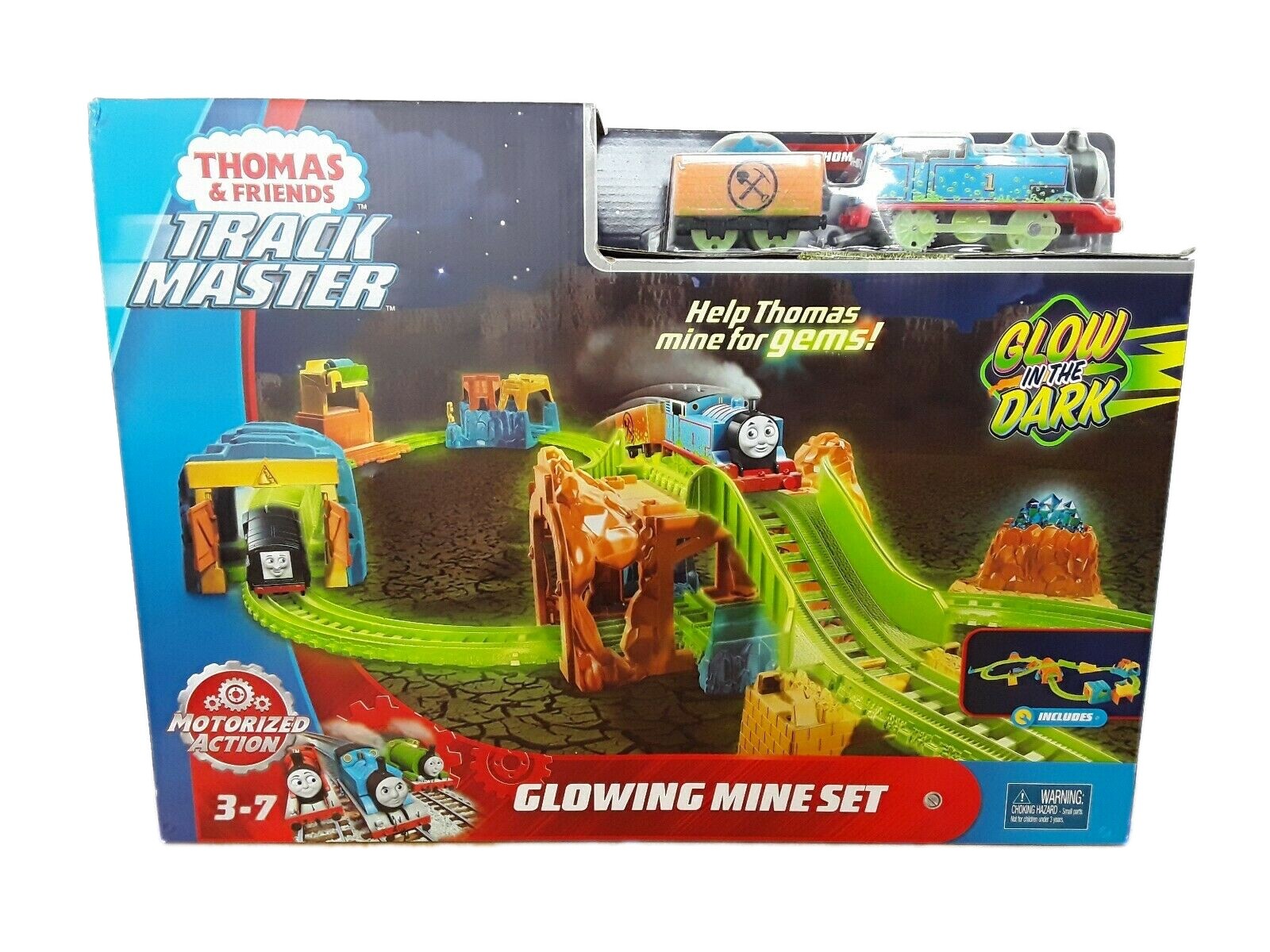 trackmaster glowing mine set