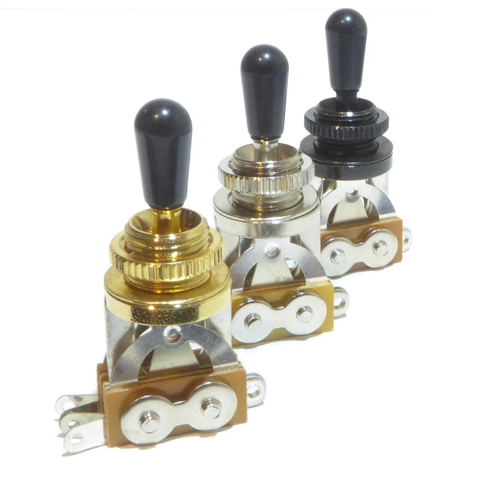 Guitar 3 way Toggle Switch, in Chrome, Black, or Gold. Electric, Rhythm, Treble - Image 2 of 4