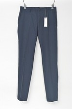 NWT VERSACE COLLECTION Blue Ruffled Cotton Flat Front Dress Pants 32 (EU 48)