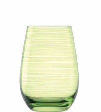 Set 6 bicchieri acqua tumbler in vetro cristallino Verde Twister ml 465