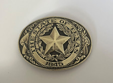 The State Of Texas Belt Buckle Solid Brass Great Quilty