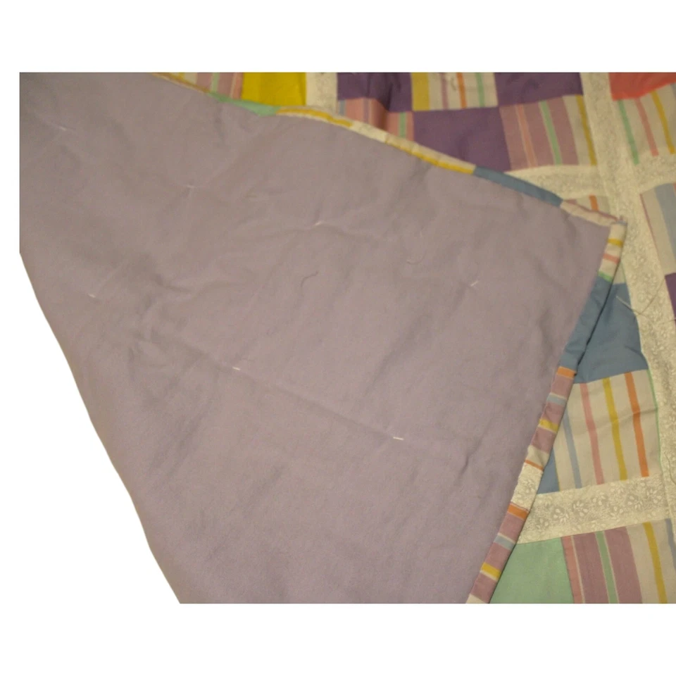 Edredón para bebé hecho a mano 53”x41” manta para cuna con respaldo de franela para niños o niñas NUEVO Foto 4 de 4