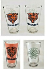 VINTAGE NFL CHICAGO BEARS Pint Glasses Libbey...