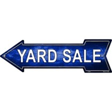 Yard Sale Left Novelty Metal Arrow Sign Directional 17" x 5" Wall Decor