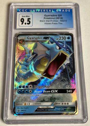 CGC 9.5 Gem Mint Pokémon Gyarados GX SM212 Black Star Promo Hidden Fates Tin