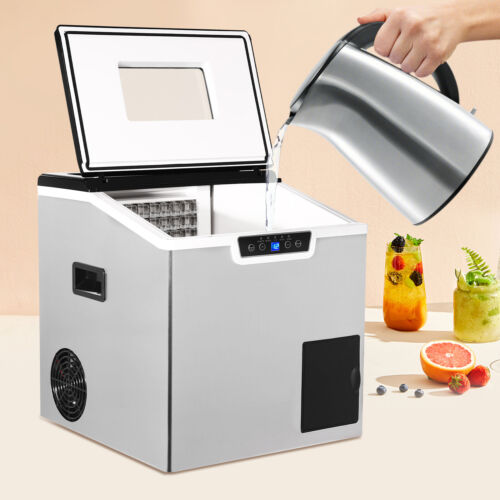 Self Dispensing Countertop Crushed Ice & Ice Cube Maker Stainless Steel 150-180W