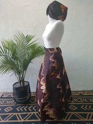 African Wrap Skirt Wax Print Nigeria Yorba With Head wrap 