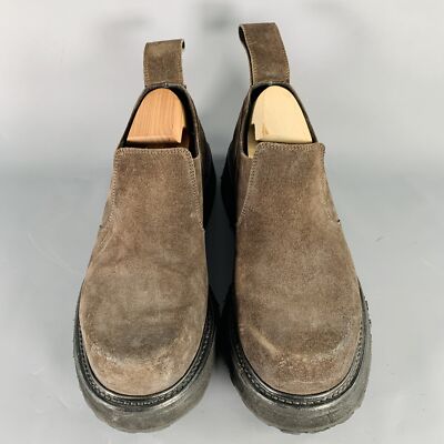 JULIUS_7 Size 9.5 Brown Black Suede Chunky Tread Sole Loafers Dark Brown Loafers Women main image 4