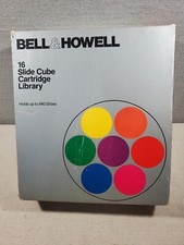 Vintage Bell  Howell 16 Slide Cube Cartridge Library -