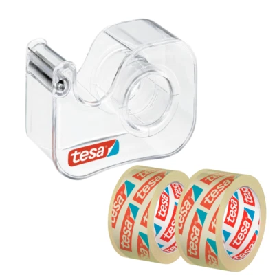 tesa Handabroller 57447 Abroller für Klebefilme bis 10mx19mm inkl. 2 Rollen