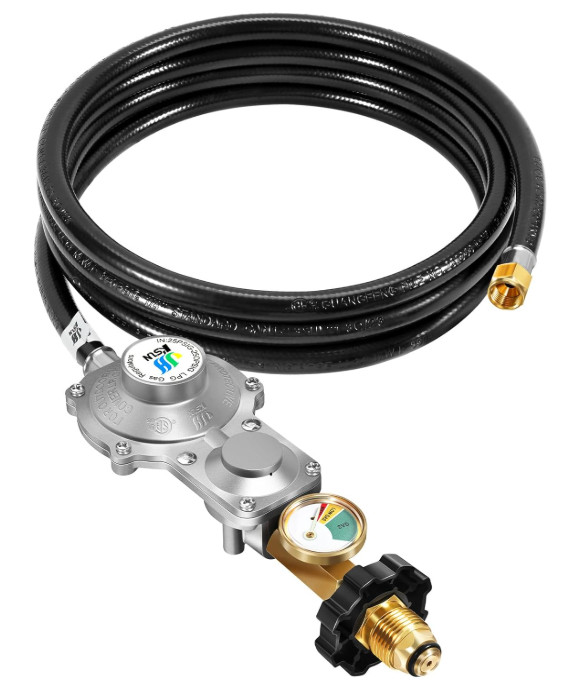10FT 2 Stage Propane Regulator with Hose for RV, Generators, Camp Stoves, Gas Gr