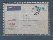 Eta/ enveloppe  Belgique poste aérienne consulat de Colombie PA 6 de 1946