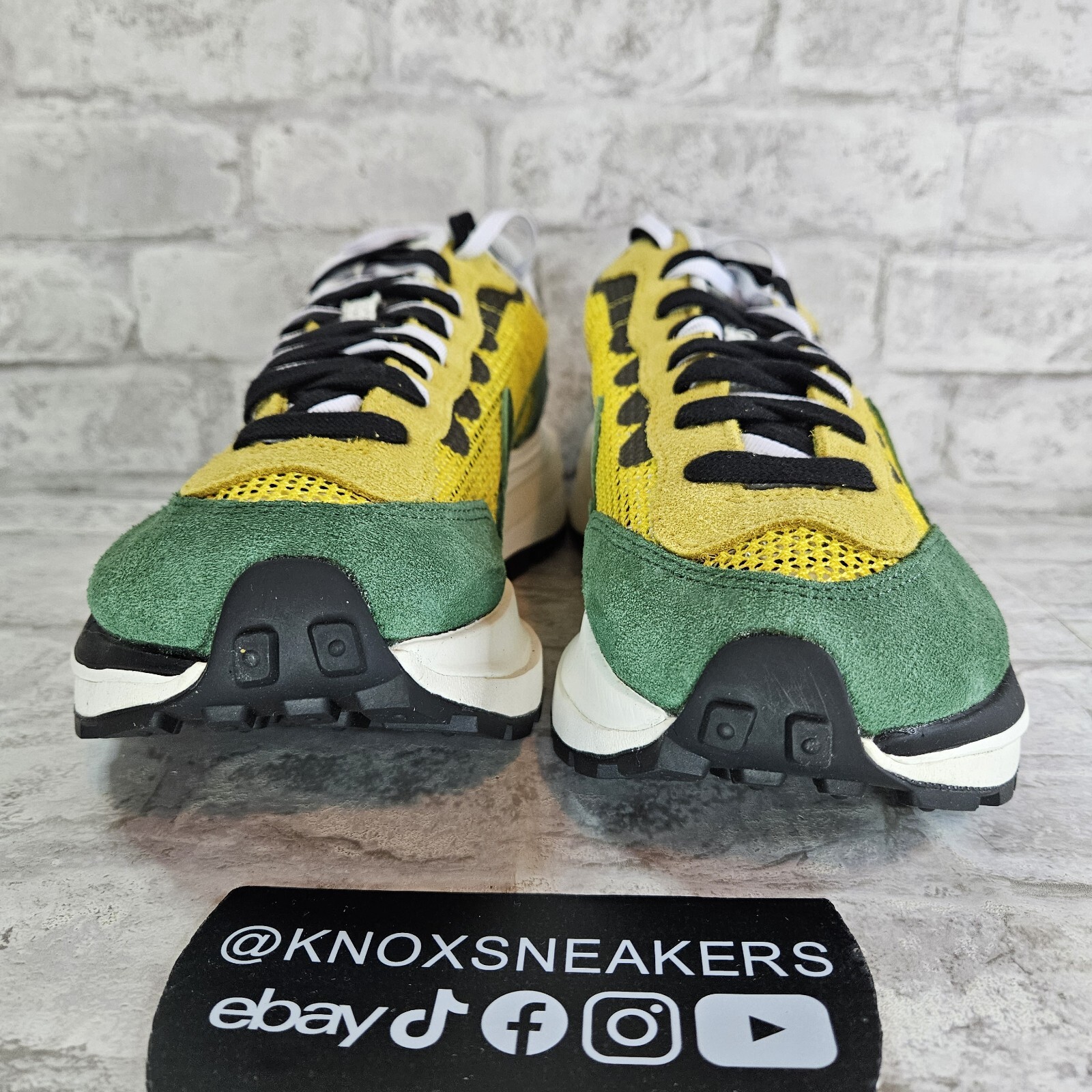 SACAI X NIKE Nike x Sacai Vaporwaffle Tour Giallo Verde Gola CV1363 700 Uomo Taglia 10 5