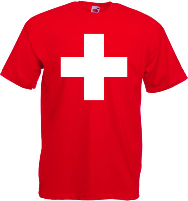 SCHWEIZ Switzerland Kreuz Flagge Wappen T-Shirt, rot