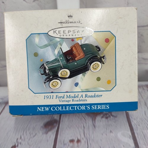 Ford Modelo A Roadster 1998 Hallmark Keepsake Ornament 1931 metal fundido a presión con caja