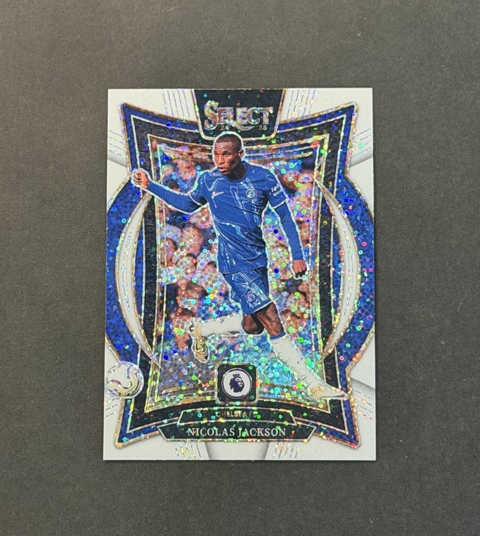 2024-25 Panini Select EPL #84 Nicolas Jackson Terrace White Sparkle Prizm