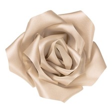 Large Satin Rose Flower Lapel Pin Brooches for Women 11cm, Champagne 