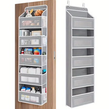 5-Shelf Hanging Storage Organizer - Behind Door, Anti-Tilt, 5 Large Capacity Poc