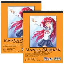 11 in. x 14 in. Marker Paper Pad, 100Gsm, 24 Sheets (Pack of 2 Pads)