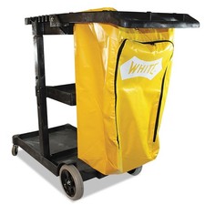 Impact 6850 3 Shelves 1 Bin 20.5 x 48 x 38 Plastic Janitorial Cart - Yellow New
