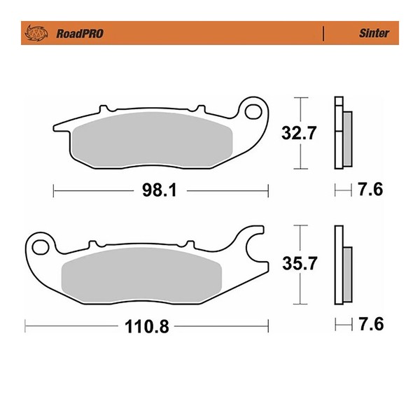 Moto-Master Bremsbelag Roadpro Sinter (FüR: Honda MSX 125 JC61 13-16 Vorne )-image