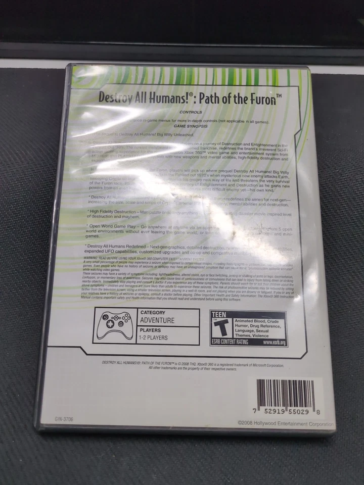 Destroy All Humans Path of the Furon (Microsoft Xbox 360, 2008) - Image 3 of 3