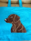 Adorable Artisan Crafted Appliqué Dog Tote Bag – Customizable Canvas Bag Color