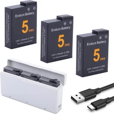 For Osmo Action 5 Pro/4/3 Battery Charger Kit 3-Pack Battery and 3-Channel Fast