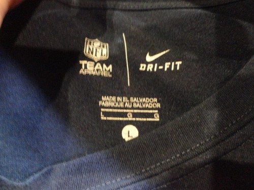 Azul Nike Dri - Fit New England Patriots Poliéster NFL FÚTBOL LOGO CAMISETA L - Imagen 7 de 7