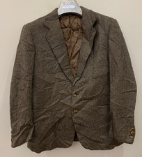 Vintage Wool Cashmere blend brown classic sport coat blazer 40R 40S