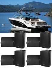 8 Rockville HP5S Black 5.25" Marine Box Speakers with Swivel Bracket For Boats