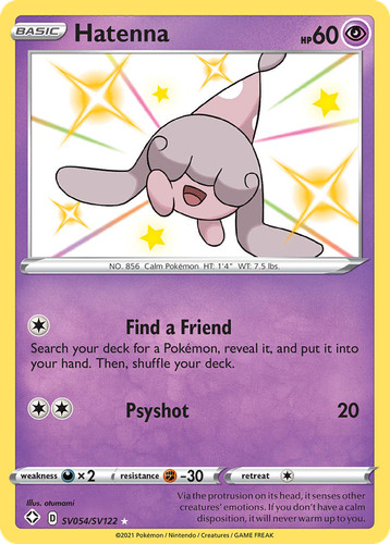 Hatenna SV054/SV122 Shiny Rare Shining Fates Shiny Vault Pokemon Holo NM/M
