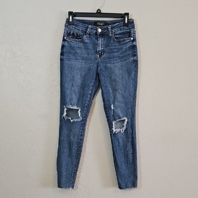 Judy Blue Skinny Fit Distressed JB8877 Blue Denim Jeans Womens Size 5/27