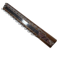 Vintage Tie Rack Wood Metal Scarf Belt Necktie Organizer Swinging Arms Holds 24