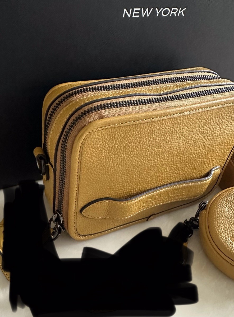 COACH CHARTER CROSSBODY W/HYBRID POUCH YELLOW LEATHER CE482 EUC | eBay