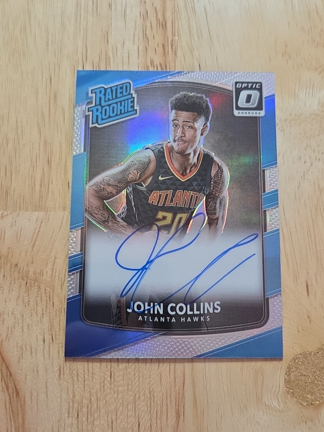 2017-18 Donruss Optic JOHN COLLINS Holo Autograph #182 Rated Rookie Auto SP