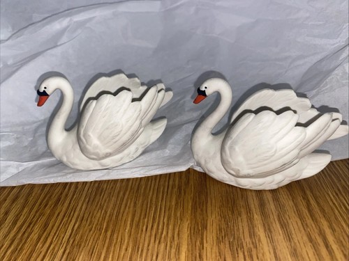Pair Swan Figurine Goebel Hummel ZV 103 Germany Bird candle holder