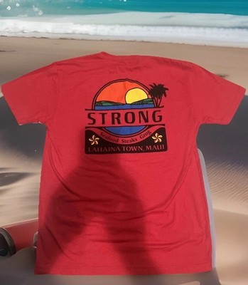 Kimo s Lahaina Town Maui Strong Hawaiian Islands Shirt Medium Red Sunset New