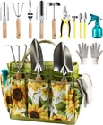 Garden Tool Set 12 Pieces Heavy Duty High Carbon Steel Gardening Kit with