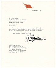 PETE DAWKINS - TYPED LETTER SIGNED 01/07/1982