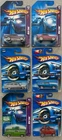 Hot wheels Lot of 6 cars, RED LINE wheels BLUE CARD NEW! Free Shipping!