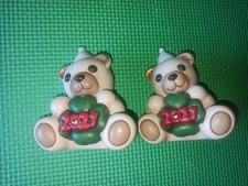 Thun Coppia Teddy Orso Orsetto Orsacchiotto 2021 Quadrifoglio Portafortuna