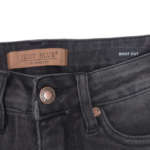 Judy Blue Boot Cut Button Zip Denim Medium Wash Jeans Womens Size 0/24R Black - Picture 6 of 8