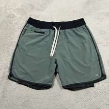 Vuori Stockton Shorts Mens Medium Green Lined Athletic Performance Training Gym