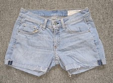 Rag Bone Jean Folded Frayed Hem Denim Shorts In Wiley Size 24