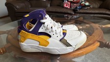 Size 5.5 GS - Nike Air Flight Huarache High Lakers