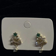 Rhinestone Christmas Tree earring