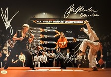 Ralph Macchio  Billy Zabka Martin Kove Signed 12x18 Photo w/Danialson JSA COA